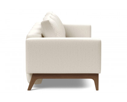 Innovation Living Cassius Quilt Dark Wood Sofa Bed - 531 Bouclé Off White