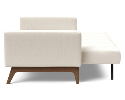 Innovation Living Cassius Quilt Dark Wood Sofa Bed - 531 Bouclé Off White