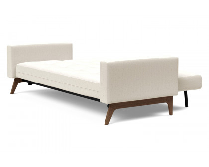 Innovation Living Cassius Quilt Dark Wood Sofa Bed - 531 Bouclé Off White