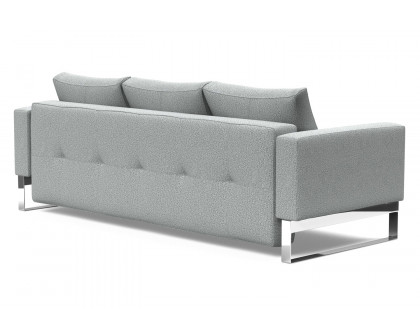 Innovation Living Cassius Quilt Chrome Sofa Bed - 538 Melange Light Gray