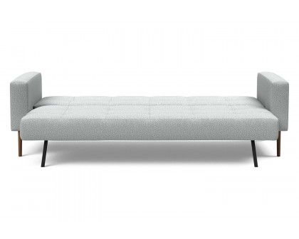 Innovation Living Cassius Quilt Dark Wood Sofa Bed - 538 Melange Light Gray