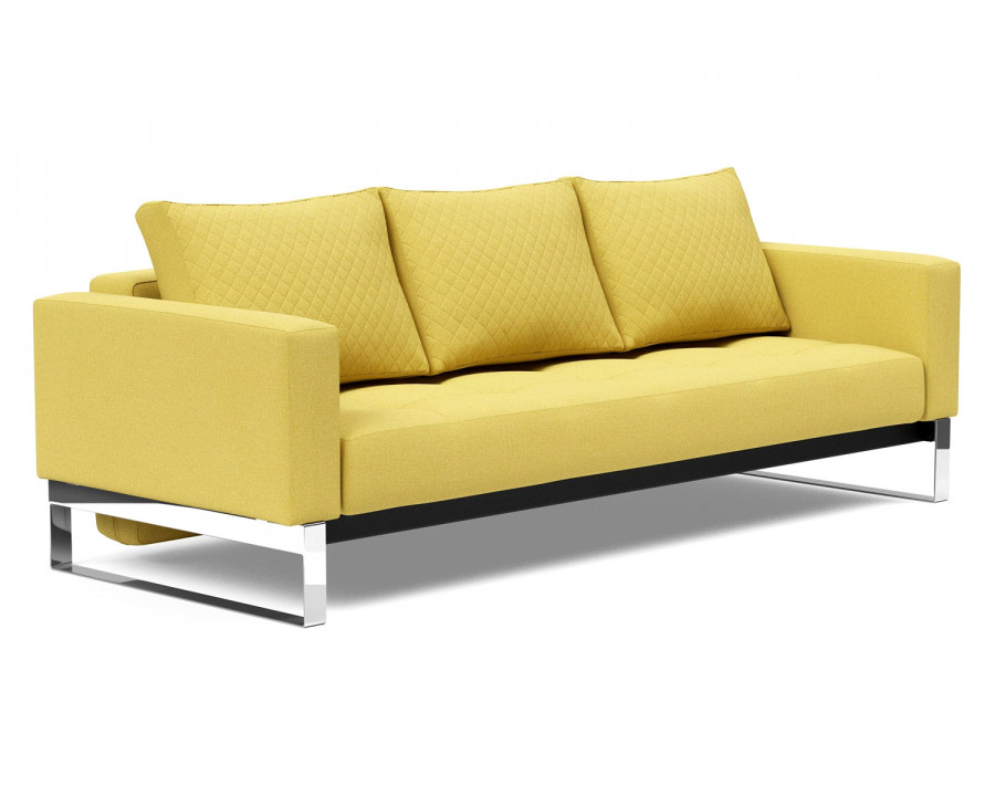 Innovation Living Cassius Quilt Chrome Sofa Bed - 554 Soft Mustard Flower