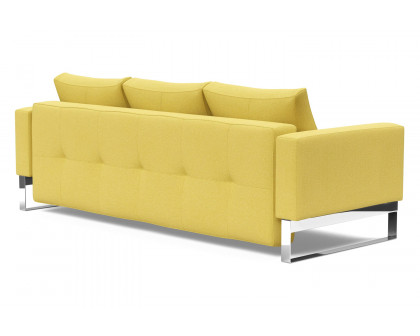 Innovation Living Cassius Quilt Chrome Sofa Bed - 554 Soft Mustard Flower