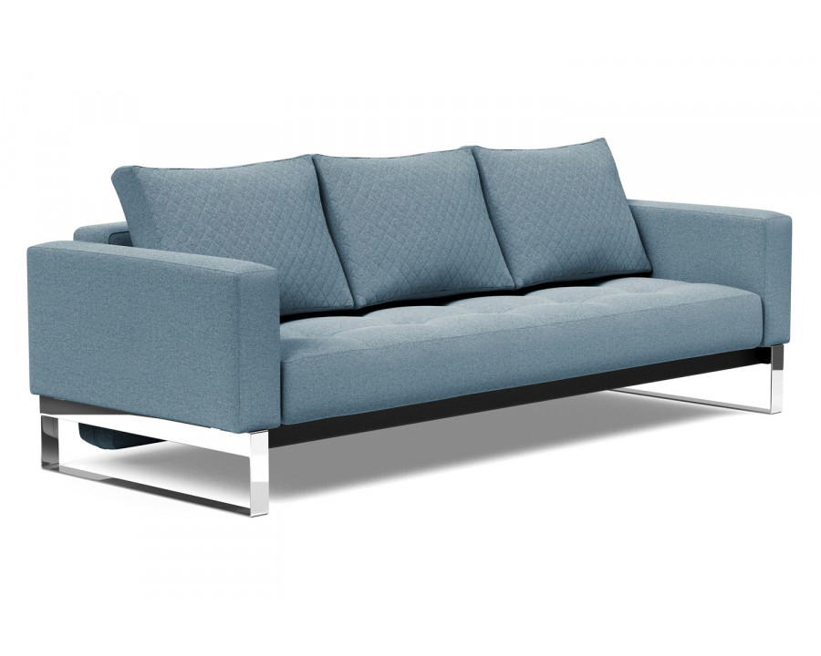 Innovation Living Cassius Quilt Chrome Sofa Bed - 558 Soft Indigo