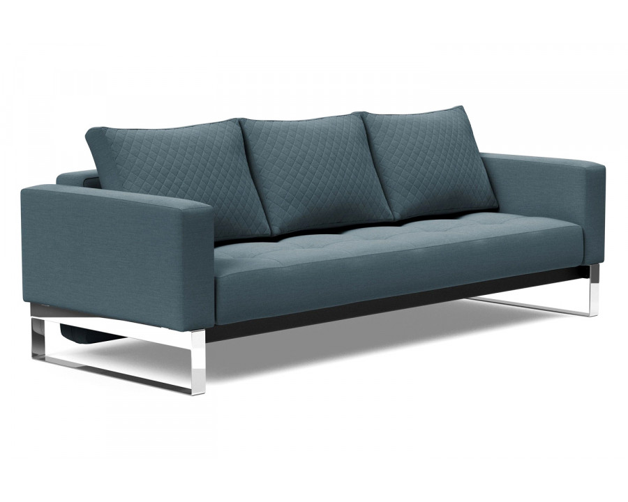 Innovation Living Cassius Quilt Chrome Sofa Bed - 573 Vivus Dusty Blue