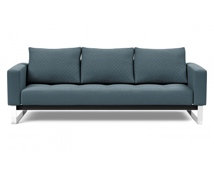 Innovation Living Cassius Quilt Chrome Sofa Bed - 573 Vivus Dusty Blue