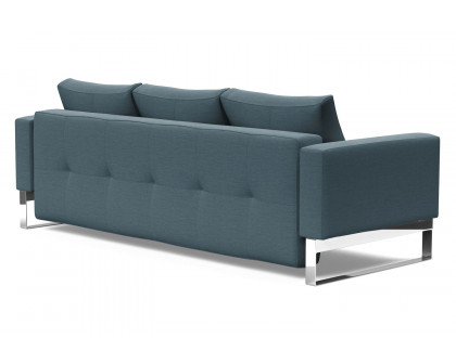 Innovation Living Cassius Quilt Chrome Sofa Bed - 573 Vivus Dusty Blue