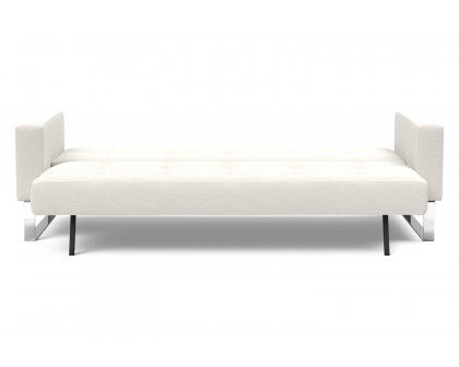 Innovation Living Cassius Quilt Chrome Sofa Bed - 574 Vivus Dusty Off White