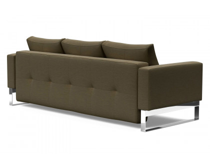 Innovation Living Cassius Quilt Chrome Sofa Bed - 575 Vivus Dusty Olive