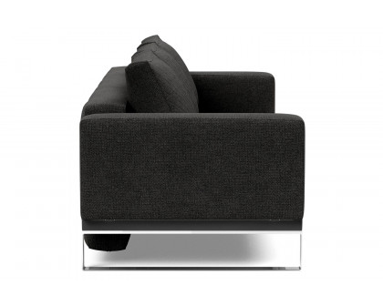 Innovation Living Cassius Quilt Chrome Sofa Bed - 577 Kenya Dark Gray