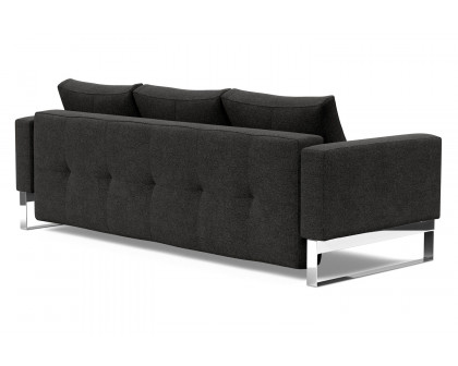 Innovation Living Cassius Quilt Chrome Sofa Bed - 577 Kenya Dark Gray