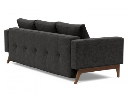 Innovation Living Cassius Quilt Dark Wood Sofa Bed - 577 Kenya Dark Gray