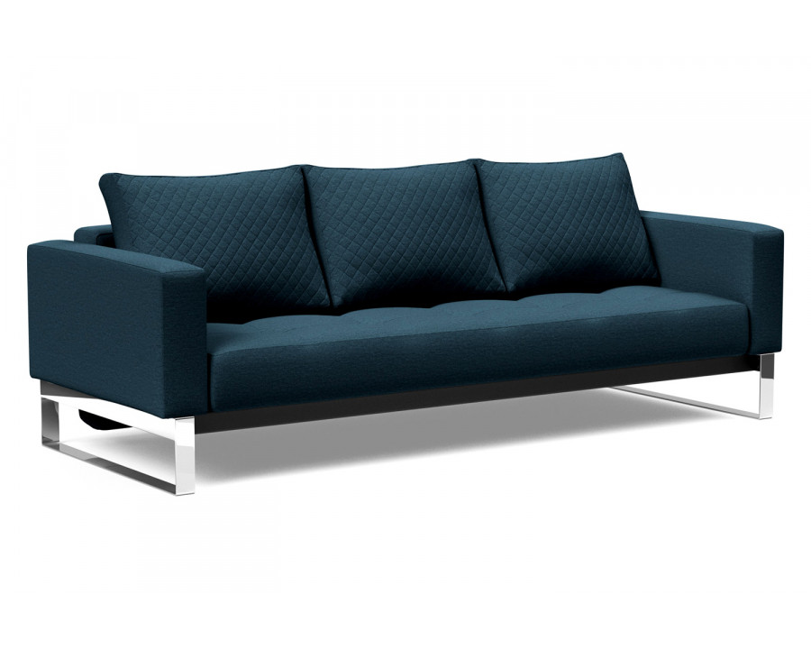 Innovation Living Cassius Quilt Chrome Sofa Bed - 580 Argus Navy Blue