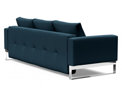 Innovation Living Cassius Quilt Chrome Sofa Bed - 580 Argus Navy Blue