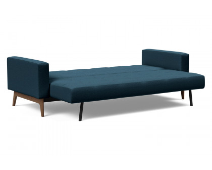 Innovation Living Cassius Quilt Dark Wood Sofa Bed - 580 Argus Navy Blue