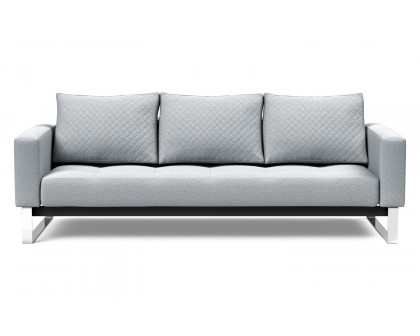 Innovation Living Cassius Quilt Chrome Sofa Bed - 583 Argus Gray