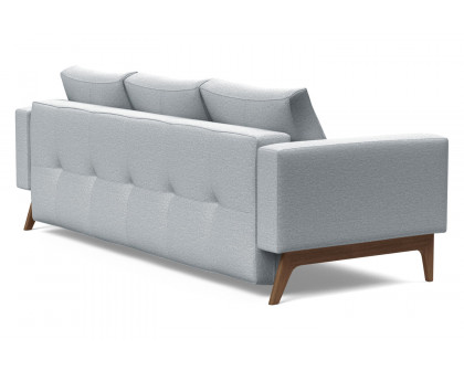 Innovation Living Cassius Quilt Dark Wood Sofa Bed - 583 Argus Gray