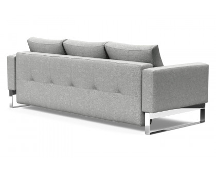 Innovation Living Cassius Quilt Chrome Sofa Bed - 590 Micro Check Gray