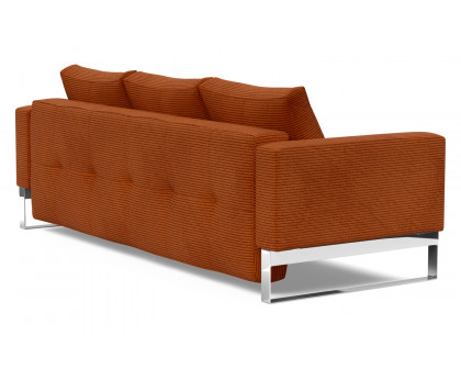 Innovation Living Cassius Quilt Chrome Sofa Bed - 595 Corduroy Burnt Orange