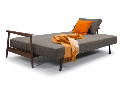 Innovation Living Caluma Sofa Bed Smoked Oak - 216 Flashtex Dark Gray