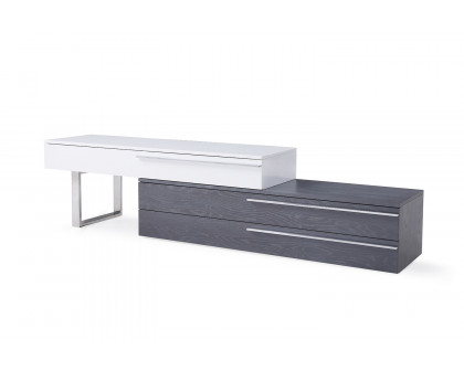 J&M Hudson TV Base - Gray/White