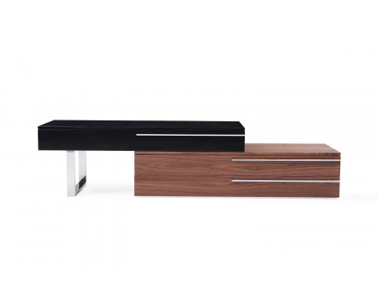 J&M Hudson TV Base - Walnut/Black