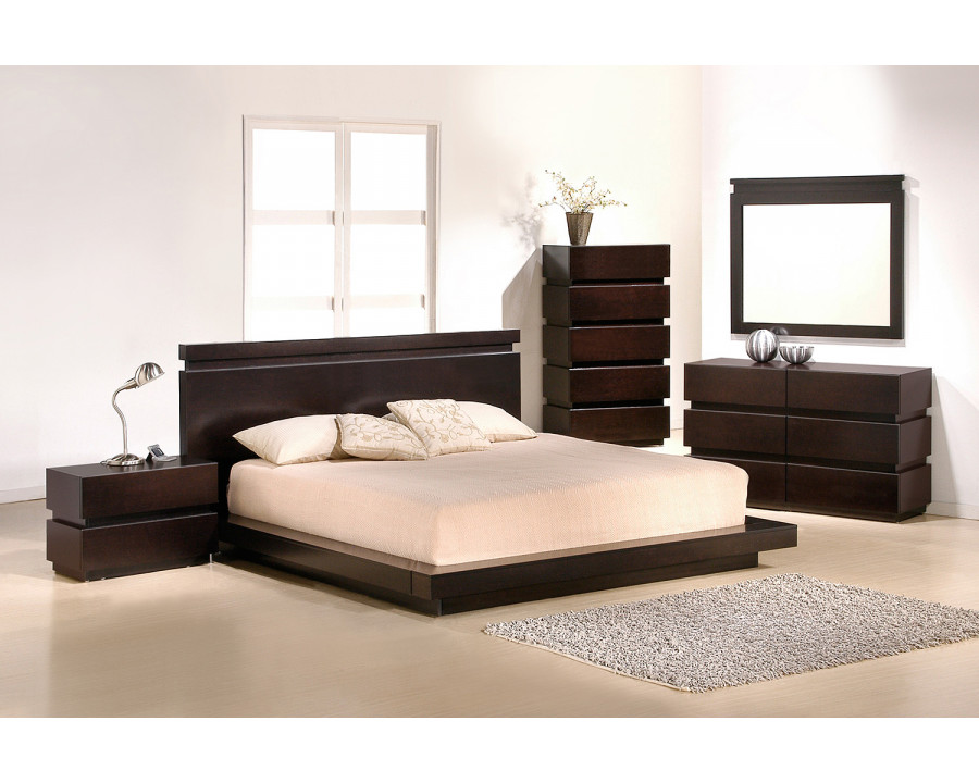 J&M Knotch Queen Size Bed - Expresso