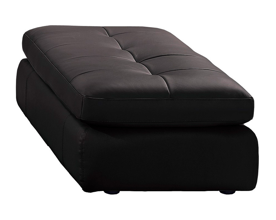 J&M 397 Italian Leather Ottoman - Chocolate