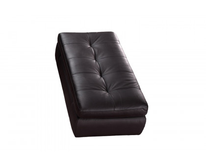 J&M 397 Italian Leather Ottoman - Chocolate