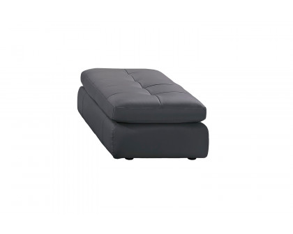 J&M 397 Italian Leather Ottoman - Gray