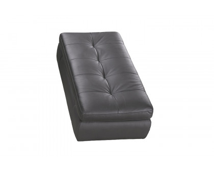 J&M 397 Italian Leather Ottoman - Gray