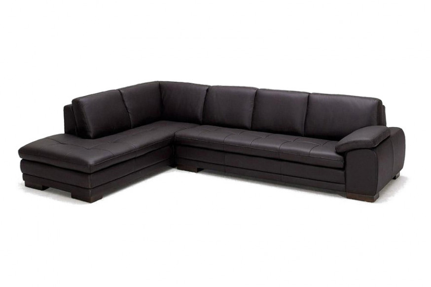 J&M™ 625 Italian Leather Sectional - Left Hand Facing, Brown