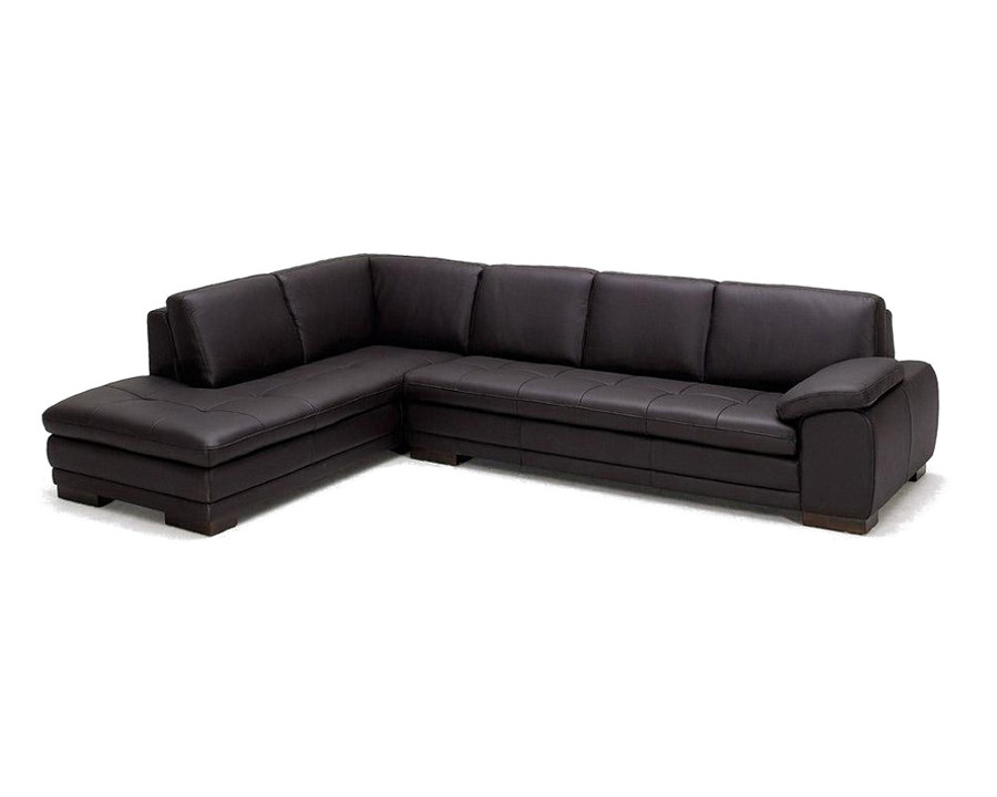 J&M 625 Italian Leather Sectional - Left Hand Facing, Brown