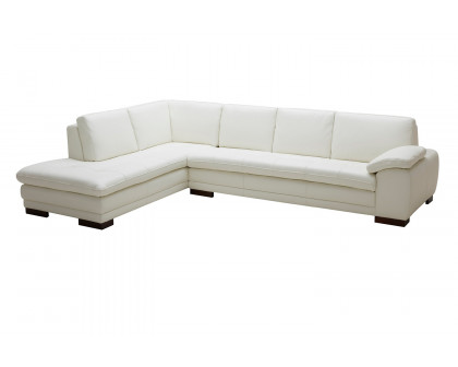 J&M™ 625 Italian Leather Sectional - Left Hand Facing, White