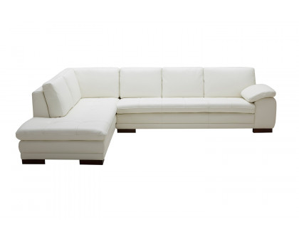 J&M™ 625 Italian Leather Sectional - Left Hand Facing, White