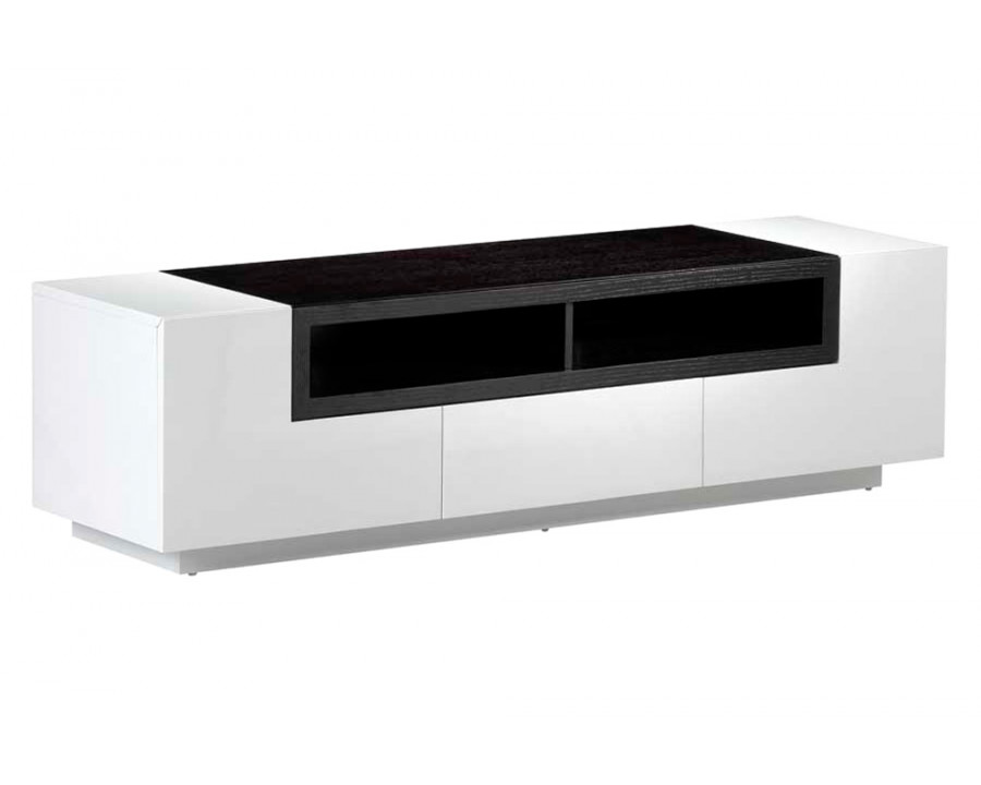 J&M TV Stand 002 - White High Gloss/Dark Oak