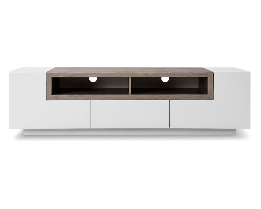 J&M TV Stand 002 - White Gloss/Gray Veneer