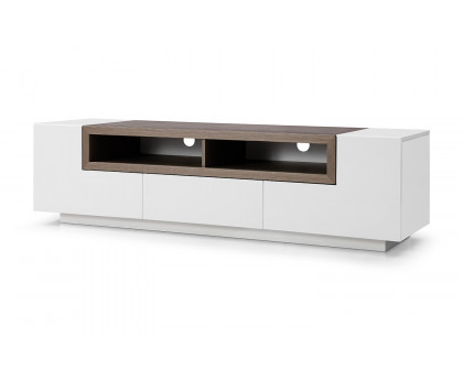 J&M TV Stand 002 - White Gloss/Gray Veneer