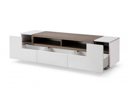 J&M TV Stand 002 - White Gloss/Gray Veneer