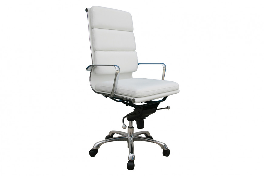 J&M™ Plush High Back Office Chair - White