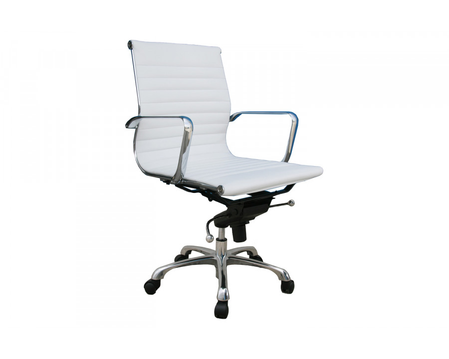 J&M Comfy Low Back Office Chair - White