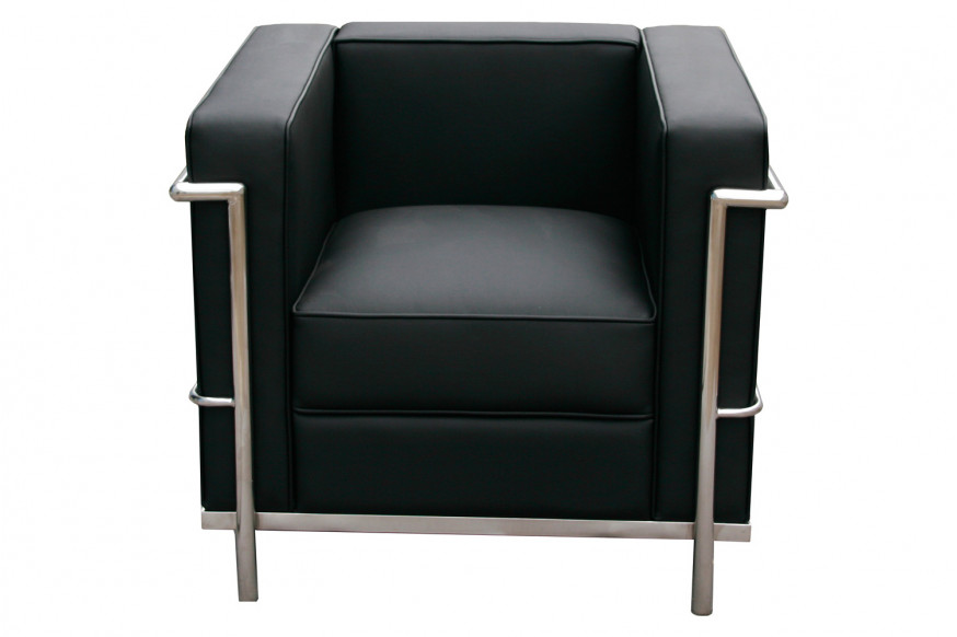 J&M™ Cour Italian Leather Chair - Black