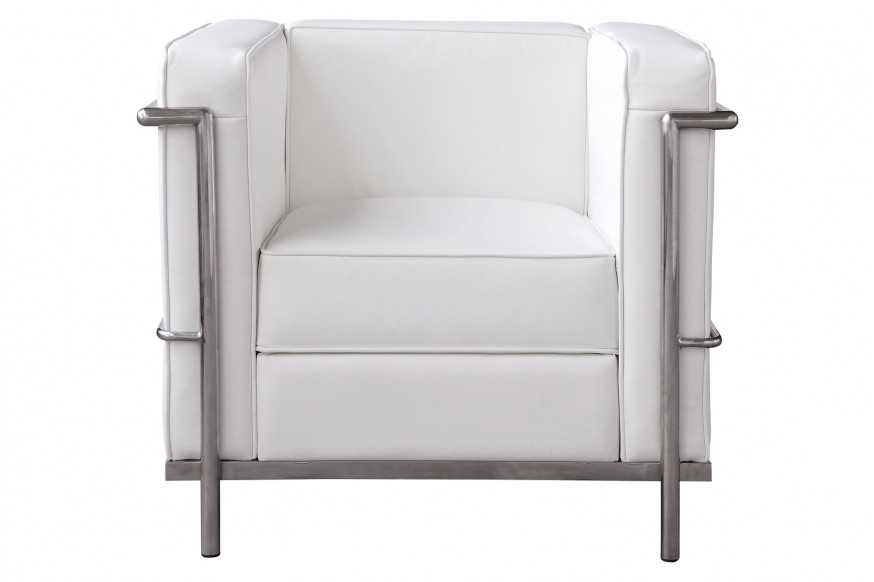 J&M™ Cour Italian Leather Chair - White