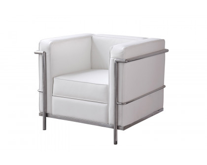 J&M™ Cour Italian Leather Chair - White