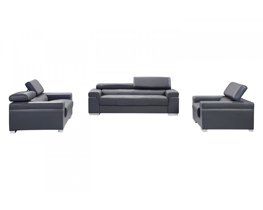 J&M Soho Loveseat - Gray Leather