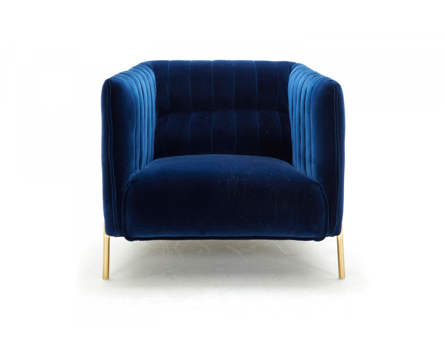 J&M Deco Chair - Blue, Fabric