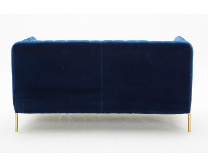 J&M Deco Loveseat - Blue, Fabric