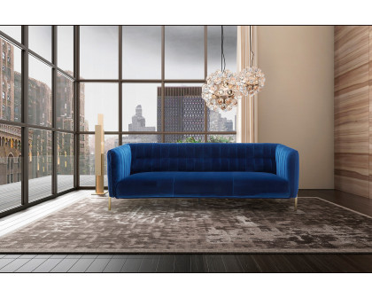 J&M Deco Loveseat - Blue, Fabric