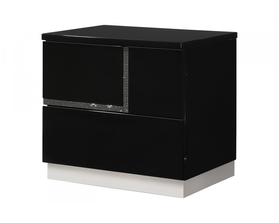 J&M Lucca Nightstand - Left Facing, Black