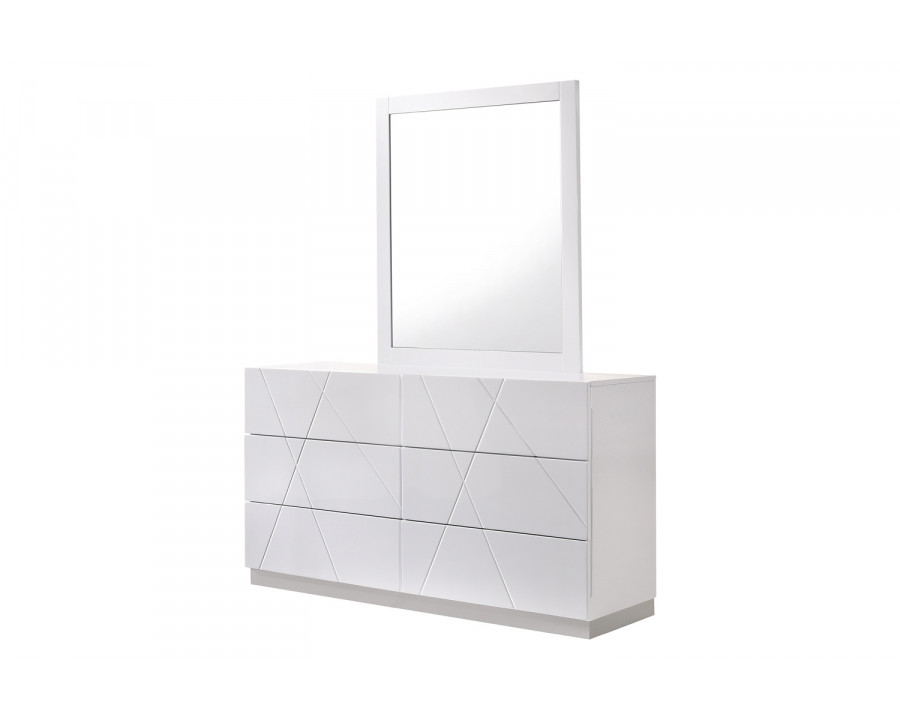 J&M Naples Dresser & Mirror - White